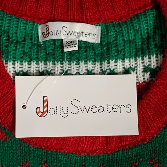 Ugly Christmas Sweater Santa Milk Glass Cup Beer Drink Holder Mens Womens XXL - Picture 5 of 5